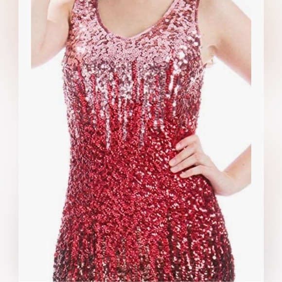 NWOT Lovely sequent, triple color, body con mini sleeveless dress - Picture 8 of 10